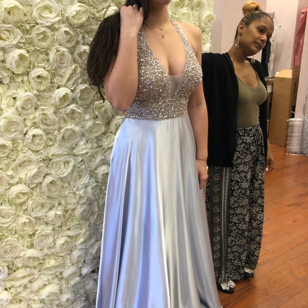 Morí Lee silver dress, used 1 time, size 6